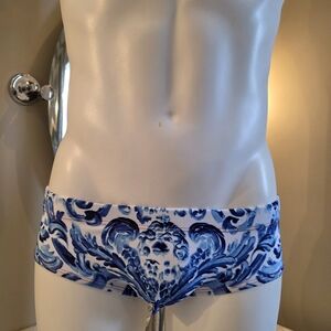 Stylish Blue and White Swim Trunks for Men DANNY MIAMI God Of Sea trunk  NWT